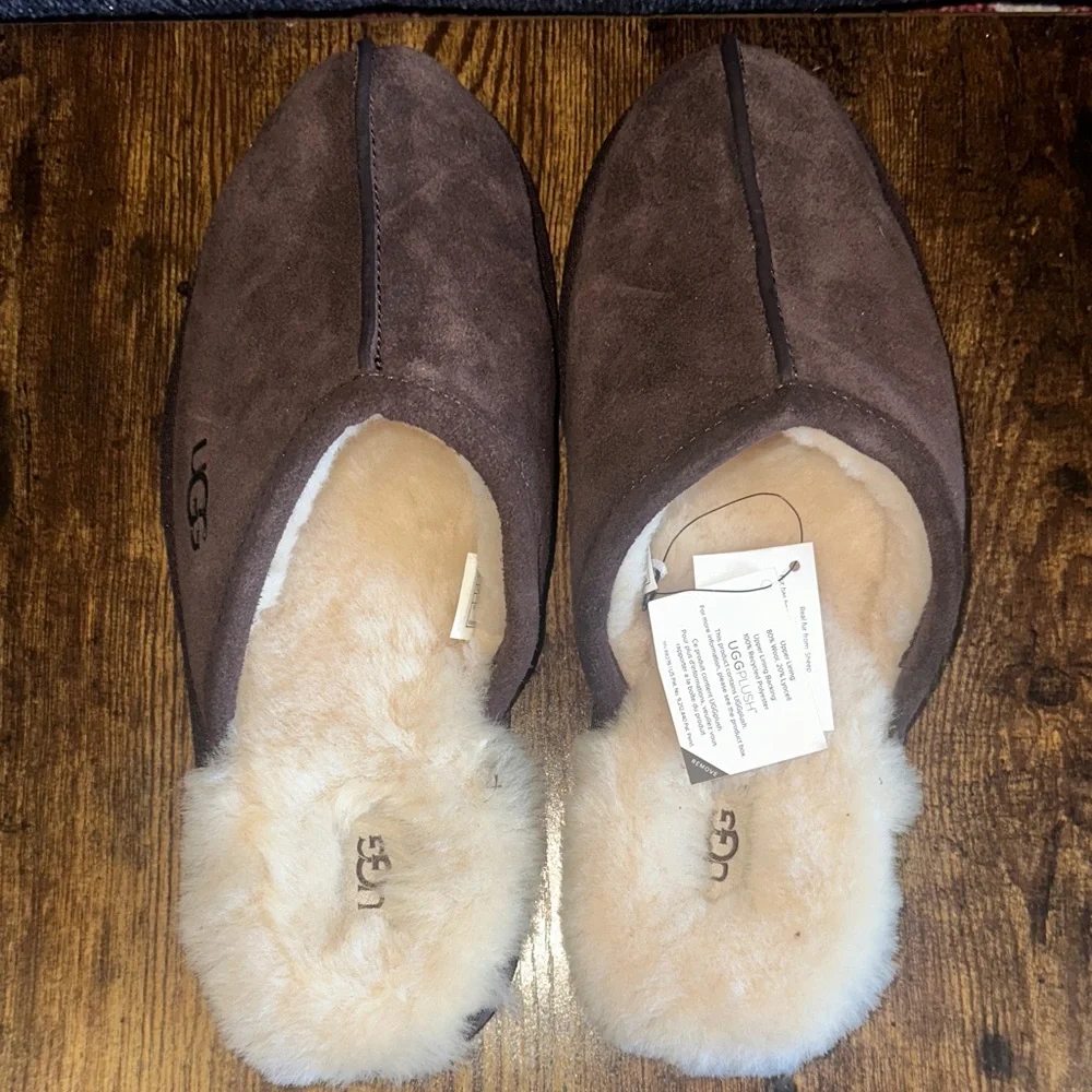 UGG Men's Scuff Suede Slippers - Espresso Brown - Size 11 - NWT